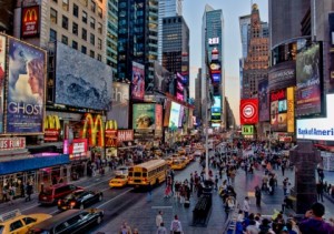 busy time square in Manhattan - New York