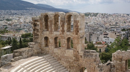 view over Acropolis and Athens