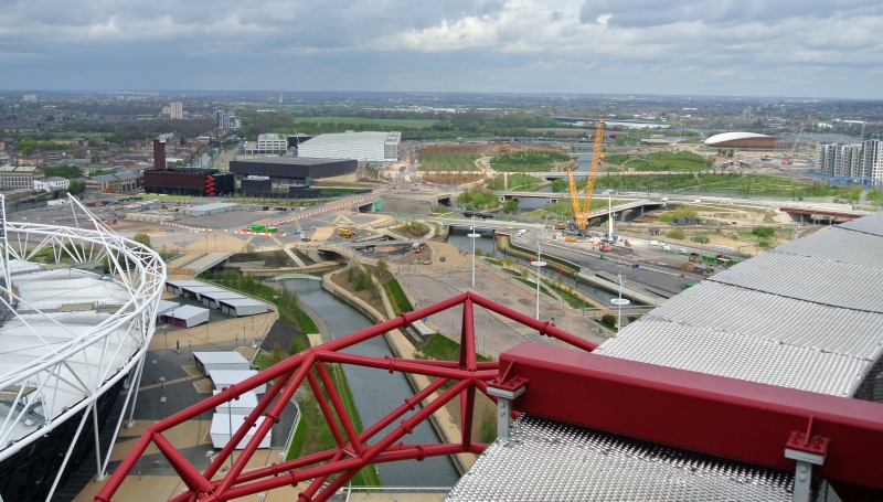 view over olympic park in london