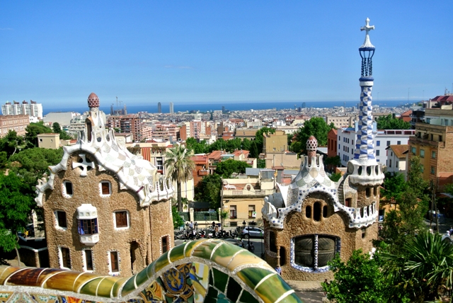 view from Park Guell over Barcelona