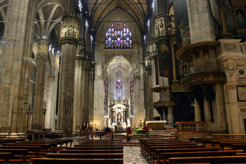 Inside Milan cathedral