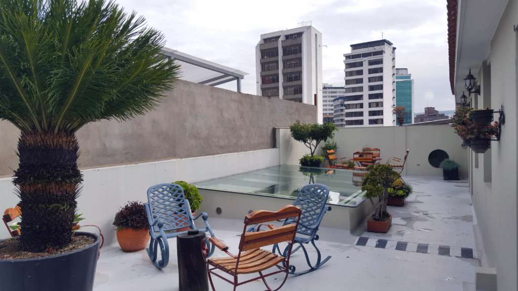 rooftop terrace at the Casa Joaquin Boutique Hotel in Quito