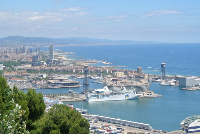 view over Barcelona harbour