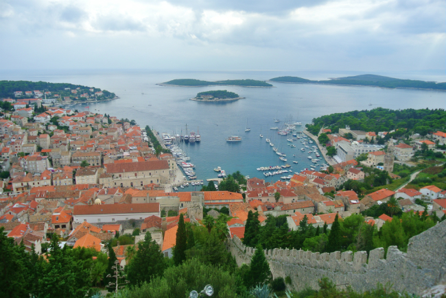 view over hvar in croatia